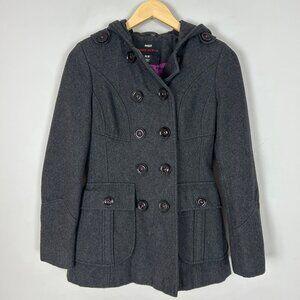 Vintage Y2K Miss Sixty Double Breasted Wool Coat Size XS Gray Jacket Women's